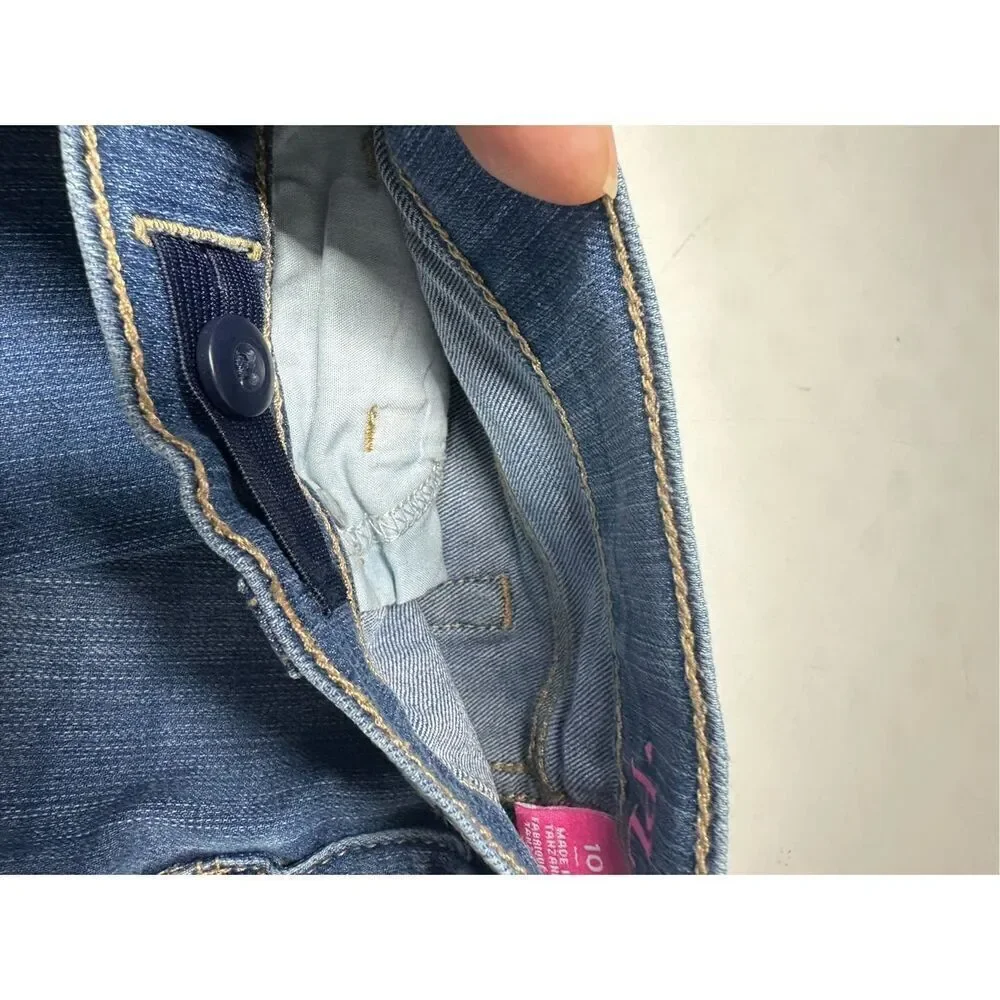 NWT THE CHILDREN'S PLACE Indigo Stone Blue Bootcut Jeans Sz 10 Adjustable Waist